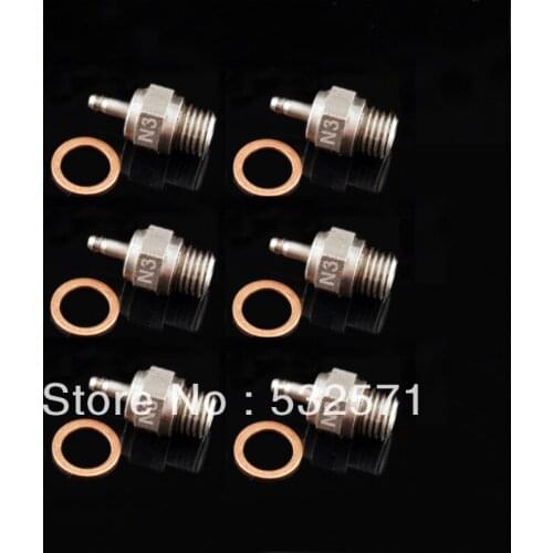 6PCS NEW HSP Original Parts Nitro 18 21 Hot Engines Super Platinum/Iridium Spark Glow Plug For RC Model Nitro Car 70117 N3 No.3