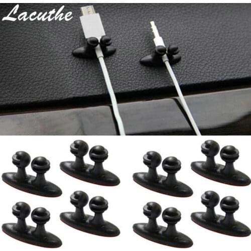 8Pcs Car Wire Cable Holder Multifunctional Tie Clip Fixer Organizer Car Charger Line Clasp High Quality Headphone Cable Clip