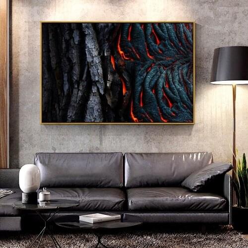 Artcozy Oil Canvas Painting photo-of-dried-lava For Home Decoration Wall Art