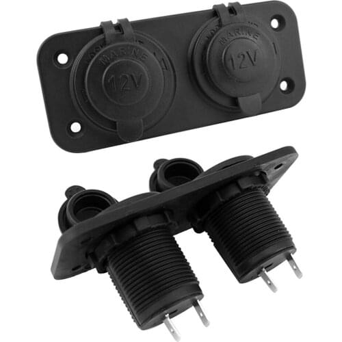 Car Motorcycle Phone Charger Socket Dual USB Car Cigarette Lighter Socket for Car Marine Boat Charger Power Outlet