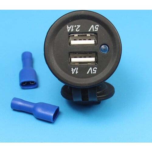 2.1A Car Charger Waterproof Dual USB Port Car Charger Cigarette Lighter Socket Plug LED for iPhone XS Max XR X 8 7 6s Galaxy