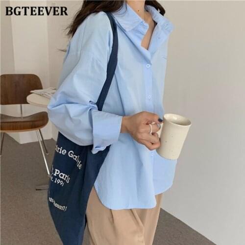 Женские голубые рубашки BGTEEVER China At AliExpress