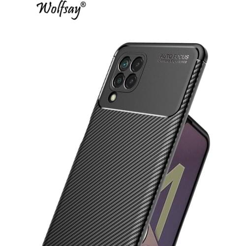 For Samsung Galaxy M32 Case SM-M325F Bumper Silicone Carbon Fiber Back Cover For Samsung M32 Case For Samsung M32 Cover 6.4 inch