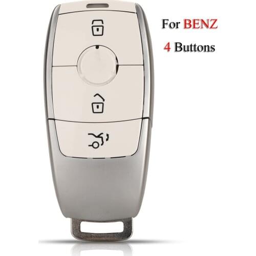 Kutery Remote Car Key Shell For Mercedes Benz C200L E300L S320 S350LS500l AMG GLC White 3Buttons With Uncut Blade Blank Fob Case