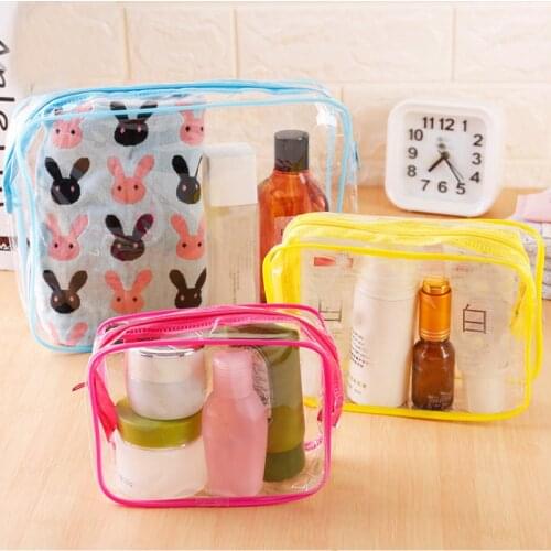 Travel Transparent Cosmetic Bag PVC Women Zipper Clear Makeup Bags Beauty Case Make Up Organizer Storage Bath Toiletry Wash Bag