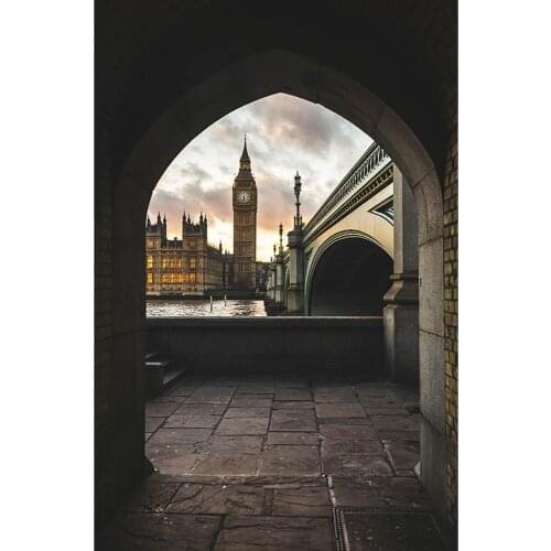 Bridge River Retro Building Photo Backdrops Customized Background Photography Prop for Children Baby Portrait Scenic Photocall