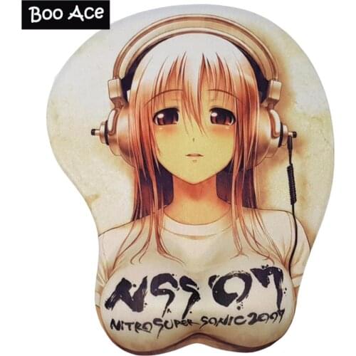 SONICO Sexy anime Big Soft Breast 3D Gaming Mouse Pad Gel Wrist Rest Free shipping