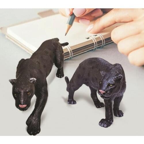 Simulation Animal Panther Model Cute High Simulation PVC Mini Panther Figure Model Toy Desktop Ornaments for Gift
