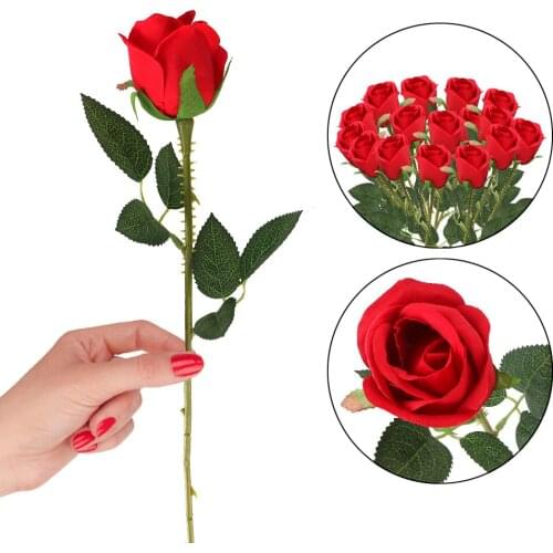 1Pc Fake Rose Wedding Party Decorative Plants Red For Home Decoration Artificial Flower Bouquet