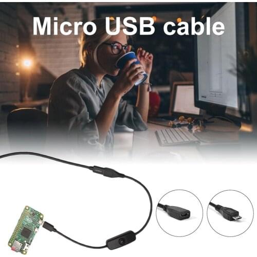 Micro USB Female To Male Cable For Raspberry Pi Power Switch Cord 27CM 5V 2.5A Extension Cable Drop Shipping Wholesale