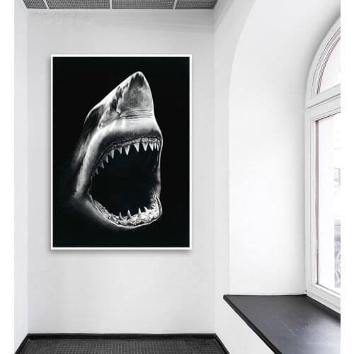 Nordic Shark Canvas Paintings Animals Wall Art Canvas Prints Cuadros Pictures Canvas Art Sharks Posters For Home Wall Decor