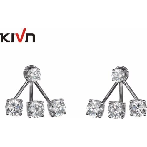 KIVN Fashion Jewelry Popular Cubic Zirconia Womens Girls Bridal Wedding Earring Ear Jackets Birthday Gifts 10pcs Lot Wholesale