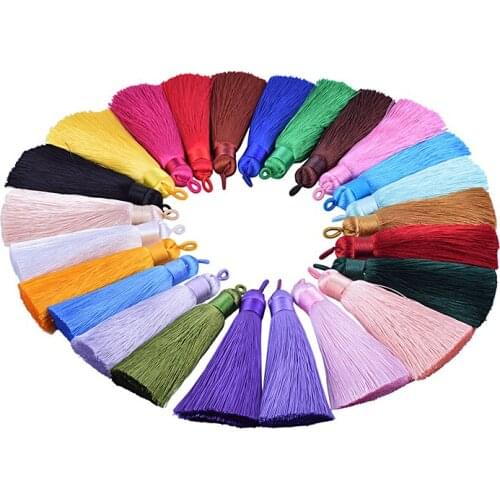 KONMAY 20pcs 3.4''/8.5CM Rayon Tassels for Jewelry Making Keychain Tassels Silk Curtains Tassels Earrings Clothing