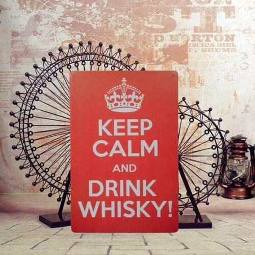 Metal Sign Tin Poster DRINK WHISKY Tavern Chic Pub Plaque Retro Wall Decor