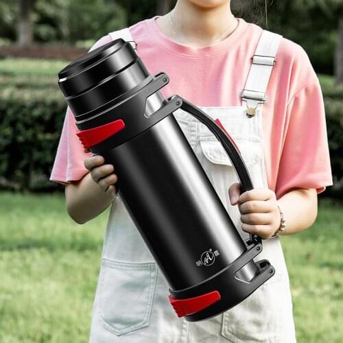 Mens large capacity outdoor portable thermos stainless steel thermos household thermos cup