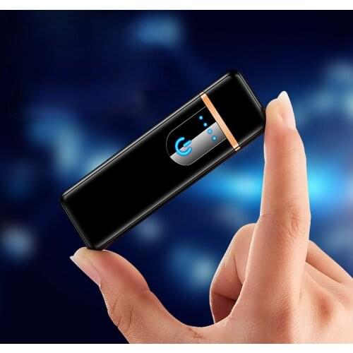 Heating Wire Lighter Fingerprint Touch Induction Charging Lighter Mini USB Cigarette Lighter Smoking Accesoires Gift for Men
