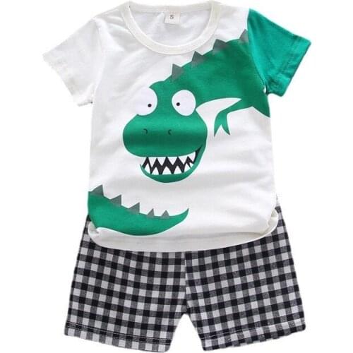 New Fashion Summer Baby Girl Clothes Children Boys Cotton Cartoon T-Shirt Shorts 2Pcs/Set Infant Casual Clothing Kids Tracksuits