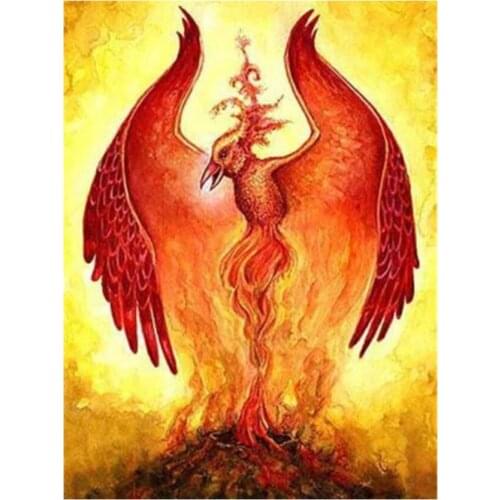 Flame Phoenix Diamond Embroidery Painting Bird Mosaic Rhinestone Sticker Lady Wall Decor Puzzle Picture Diamond Dotz Large Size