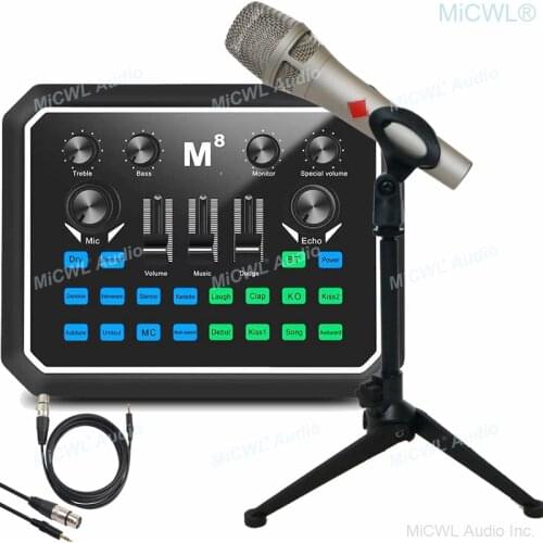 Professional M8 Digital Sound Card Live Audio Mixer With KMS 105 Condenser Microphone Microfone Set