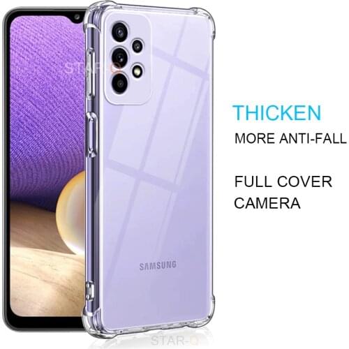 Thickened Airbag Shockproof Clear Soft Tpu Phone Case For Samsung Galaxy A52 A72 A32 4g 5g Transparent Back Cover A 32 52 72