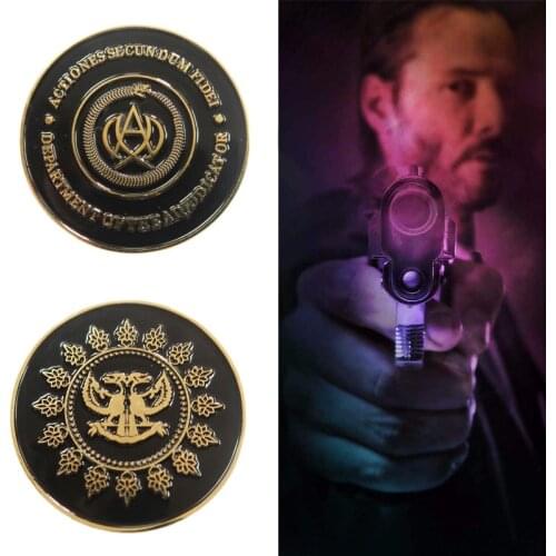 John Wick coin Cosplay prop Accessories Metal Referee Prop Black Coin