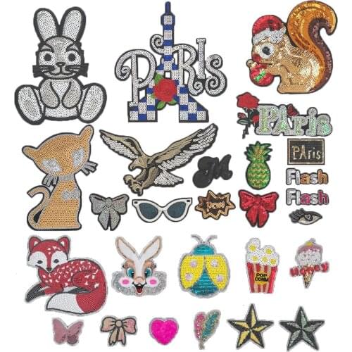 Silver five-pointed star letter sequin badge can be sewn hot jeans DIY clothing supplies material accessories 1PCS for sale