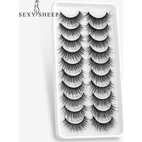 SEXYSHEEP 5/8/10 pairs 3D Faux Mink Lashes Natural False Eyelashes Dramatic Volume Fake Lashes Makeup Eyelash Extension Eyelashe