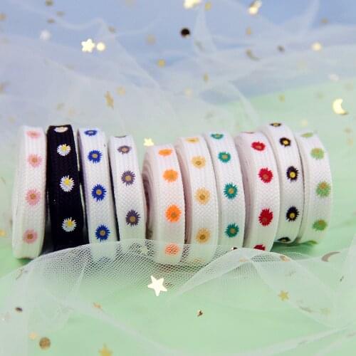 1 Pair Individual Pattern High-top Canvas Sneakers Shoelaces Little Daisies Cartoon Printing Fashion Women Men Shoelaces 110cm