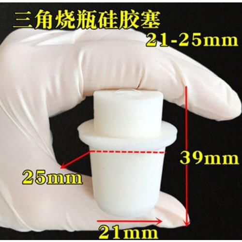 5pcs Silicone Stopper for Erlenmeyer Conical Triangle Flask Upper Diameter 25mm * Lower Diameter 21mm
