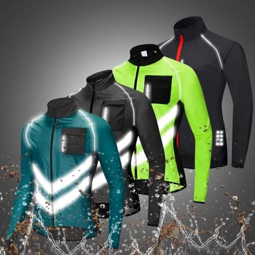 WOSAWE Reflective Cycling Jackets Men Breathable Waterproof Lightweight Rain Windbreaker Coat Bicycle Cycle MTB Bike Clothing