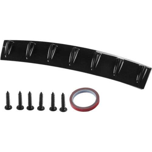 Rear Bumper Diffuser Universal Shark 7 Fin Style Black Universal Replacement for Acura ABS Black Car Accessories