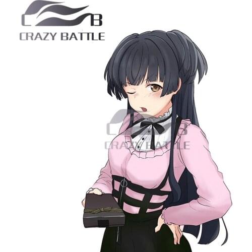 Crazy Battle 13 x 6.3cm Girl with Long Black Hair Vinyl Decal Car Decal Exterior Sticker Window Wiper Decals Rear Car Styling