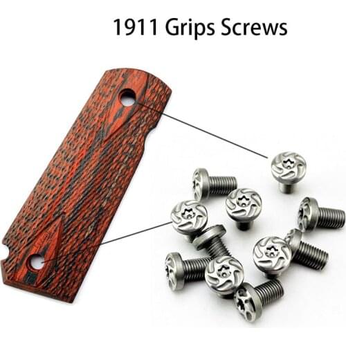 Customized 4Pieces 1911 Grips Screws Stainless Steel CNC T8 Plum Screw 1911 Roasting blue Grip Nail