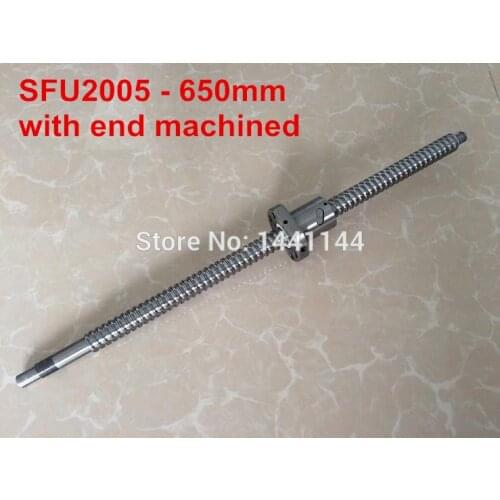 1pcs Ball screw SFU2005 - 650mm and 1pcs Ballnut for CNC for BK/BF15 standard processing