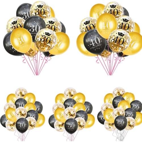 15pcs Happy Birthday Balloon Number 30 40 50 Birthday Party Decorations Latex Baloon For Adult 30th 40th 50th Birthday Decor