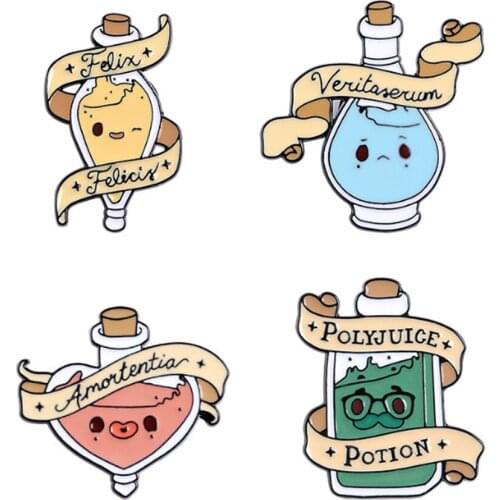20/Lot Cartoon Magic Potion Brooch Figures Pin For Lapel Action Figure