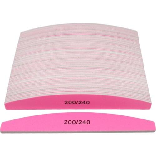 25pcs Nail Sanding File 200/240 UV Gel Polish Curve Buffer Block for Nail Art Tips Manicure Pedicure Salon Nail Tool Nail Shiner