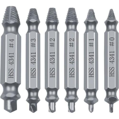 6pcs/set HSS Screw Extractor Drill Bit Broken Damaged Bolt Remover Removal Easy