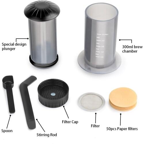 PP Food Grade French Press Set Espresso Glass Tea Maker Coffee Maker Portable Cafe French Press CafeCoffee Pot