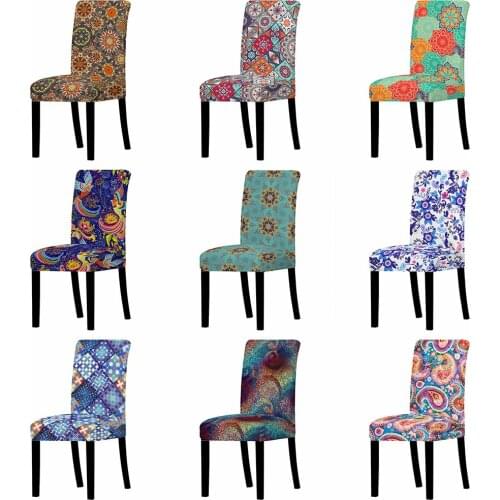 Mandala Chair Cover Polyester Bohemia Style Stretch Elastic Generic Chair Covers For Office Chair Banquet Chair