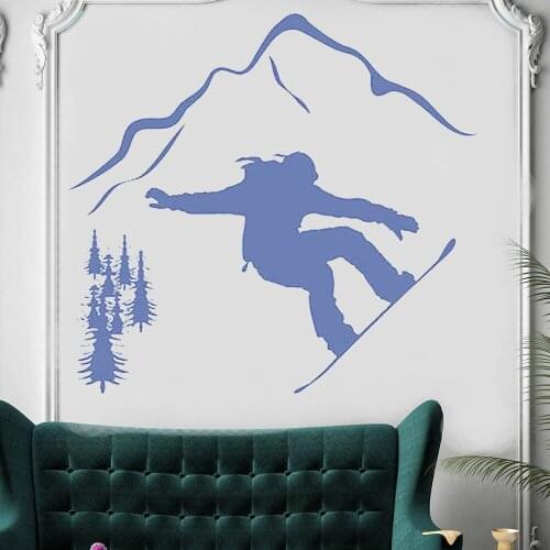 Snowboard Wall Decal Snowboarding Sports Wall Decal Art Wall Stickers Decor Vinyl Removable FM-181