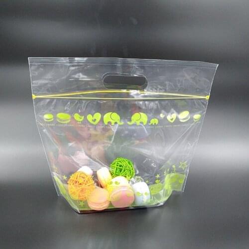 Ferimo 50pcs White/Green/Green Leaf Elephant Portable PP Color Printing Ziplock Bag Candy Food Gift Packing Bags