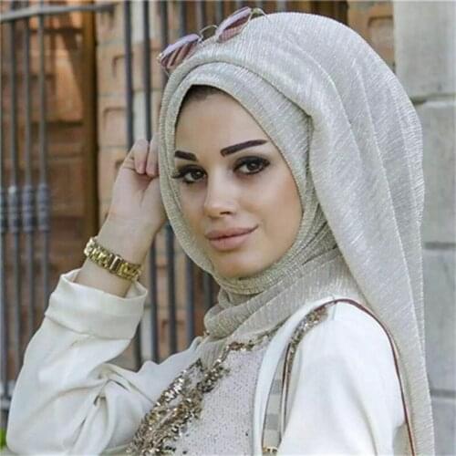 Islamic Women Elastic Silk Scarf Muslim Hijab Scarf Turban Islamic Headscarf Hat Hijab Headcloth Muslim Hijab Cap Jersey Hijab