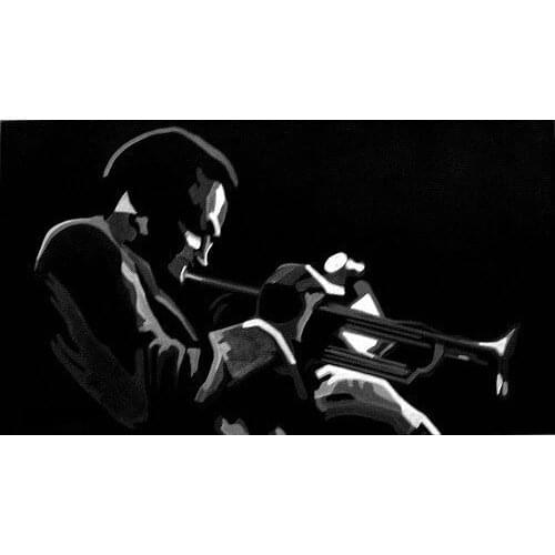 100%Handmade Miles Davis Jazz 28x16 Pop Art Oil Painting,NOT a print or poster