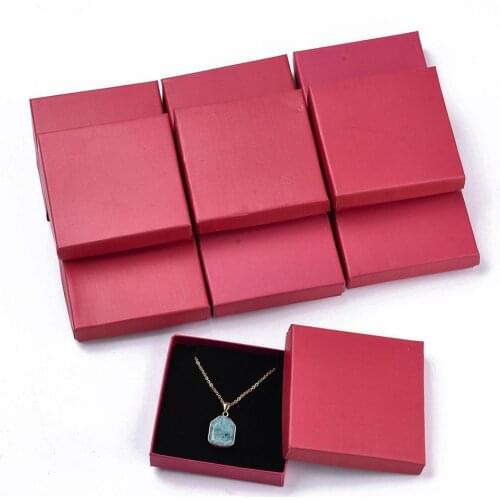 12pc Cardboard Jewelry Boxes Organizer Pendant Necklace Bracelet Storage Gift Box Jewellry Packaging Container with Sponge