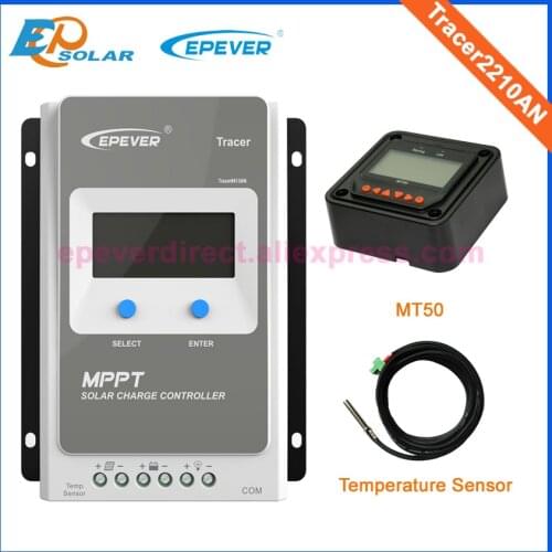 Controller 24V EPEVER EPSolar MPPT solar 20A 20amp Tracer2210AN regulator temperature sensor&MT50 remote meter 12V/24V work