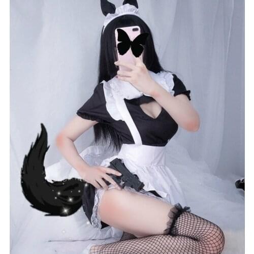 Lace Cute Lingerie Young Girl Student Role Play Uniform Anime Sleepwear Maid Night Dress Sweet Lolita Cosplay Maid Costume