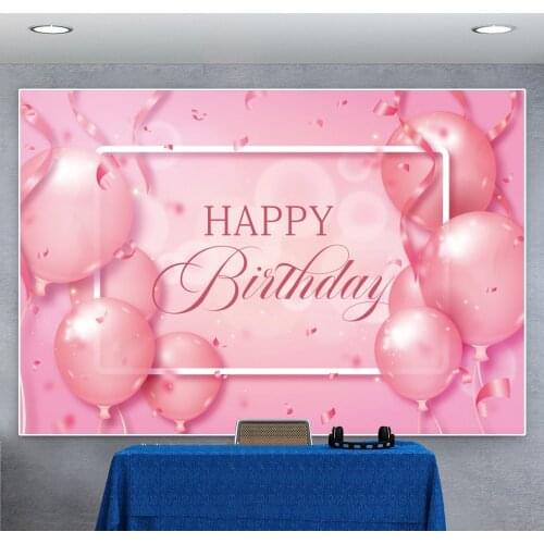 Laeacco Pink Background Balloons Glitters Custom Photography Backdrops Photo Backgrounds Baby Birthday Party Photozone Photocall