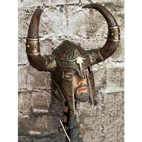In Stock For Sale 1/6th PL2015-92 Zombie King War Conflict Helmet Male Head Sculpture Model For Usual 12inch Doll Action Collect