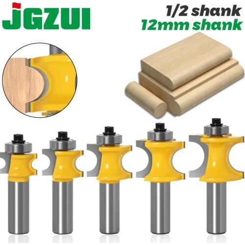 1-5Pc Bullnose Router Bit Set C3 Carbide Tipped 1/2" Shank 12mm shank Woodworking cutter - RCT17001